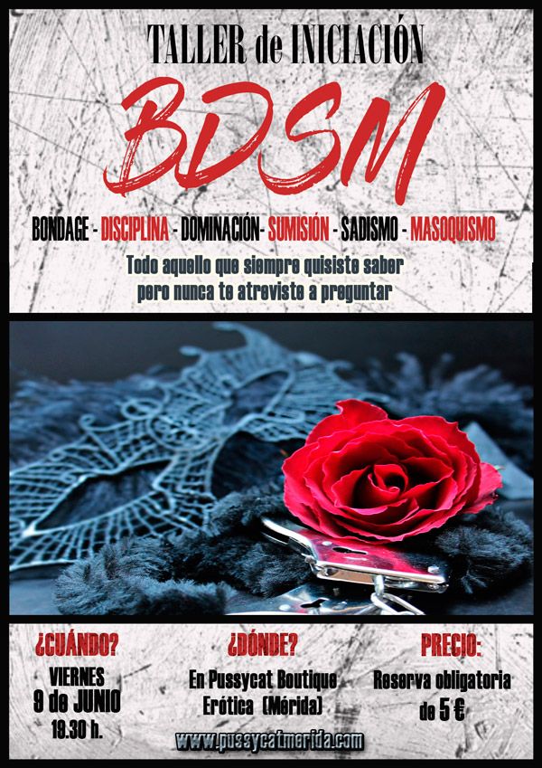 Cartel informativo de la chala-coloquio destinada a personas sin ninguna experiencia en el BDSM
